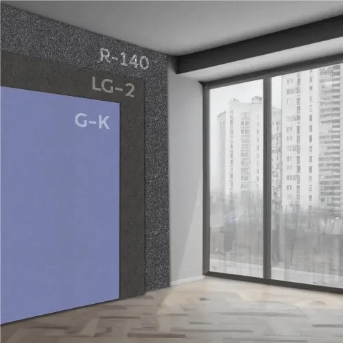 Isolamento acustico della parete con sistema incollato