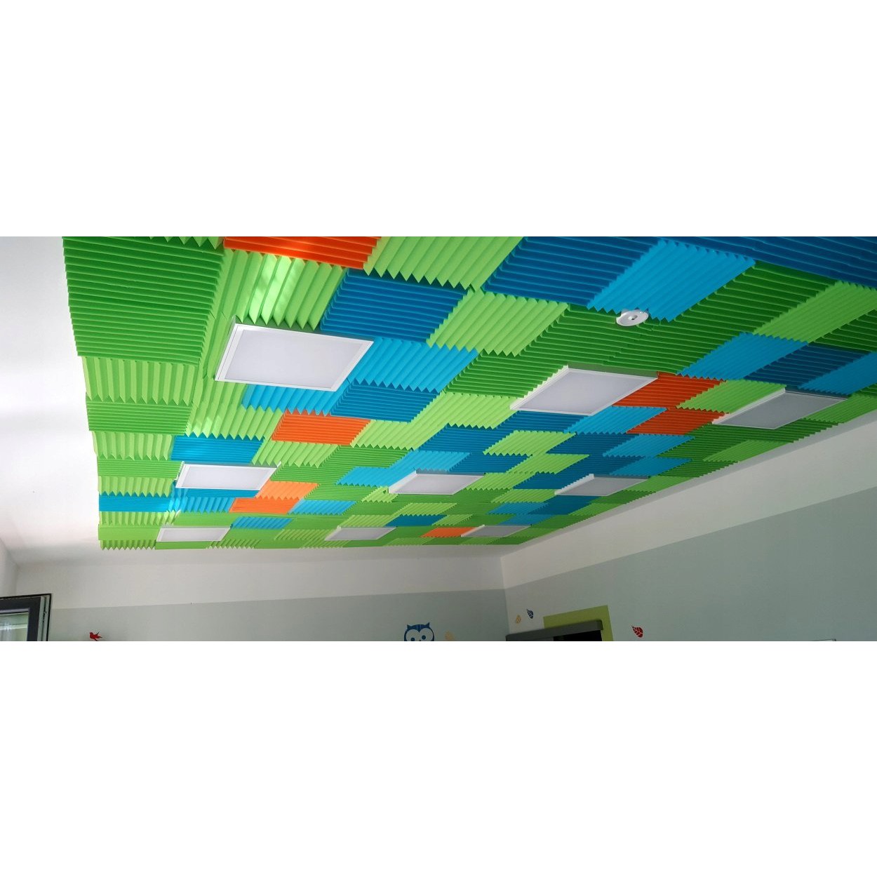 Pannello acustico 50x50x5cm arancione autoestinguente ignifugo megamix