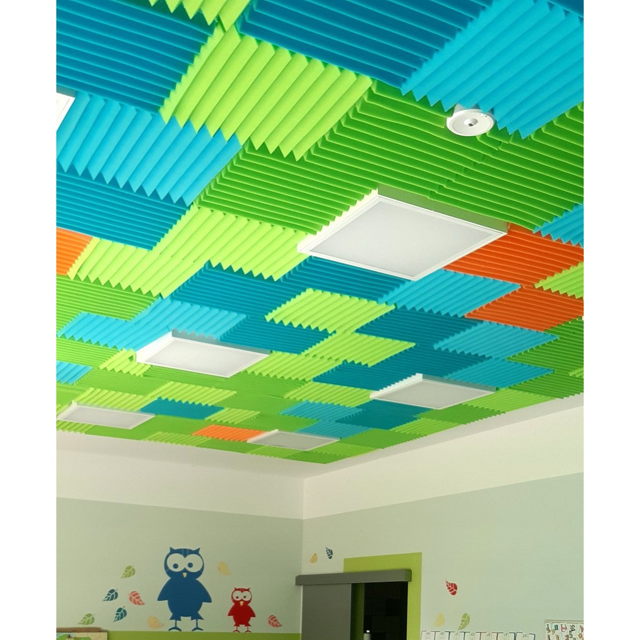 Pannello acustico 50x50x5cm arancione autoestinguente ignifugo megamix