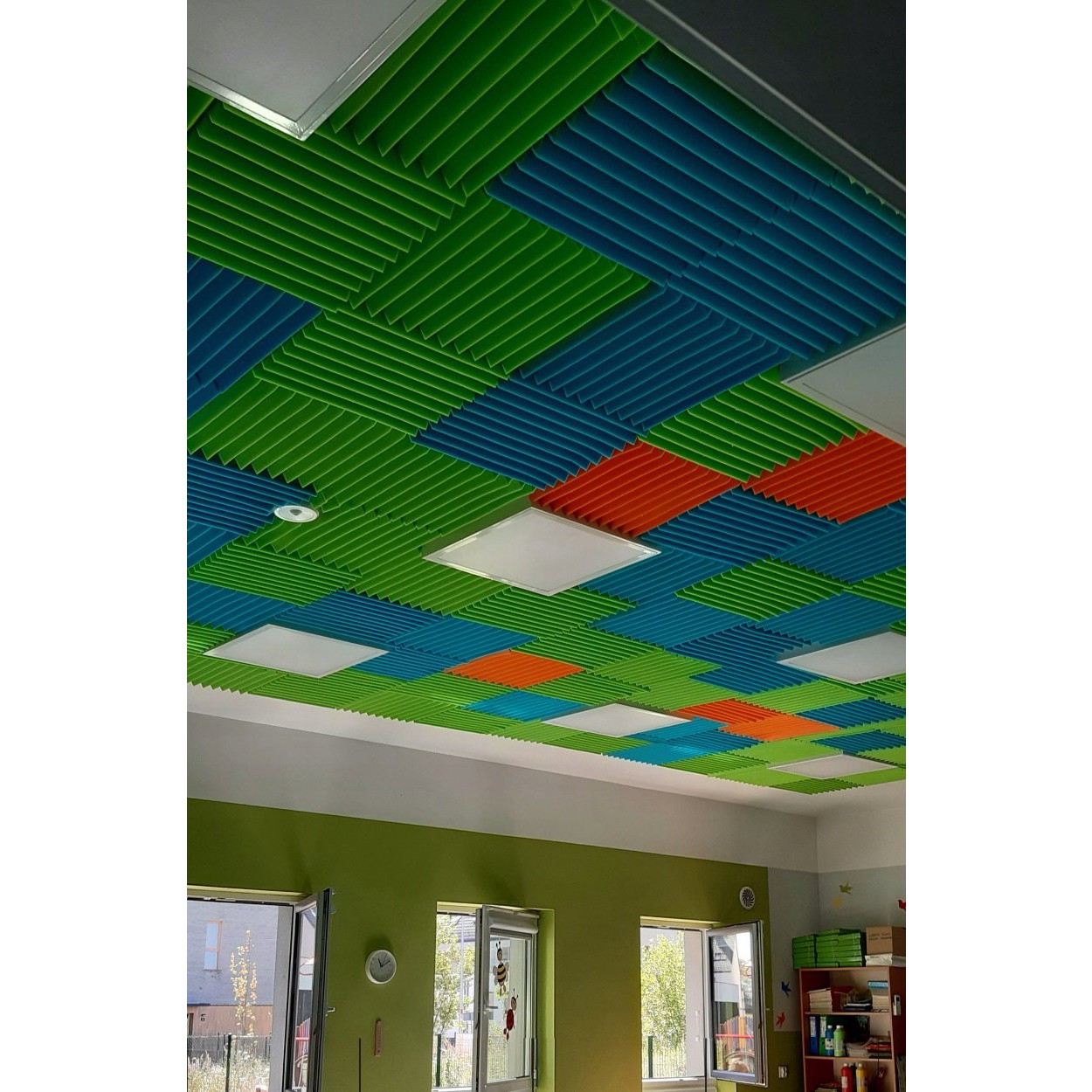 Pannello acustico 50x50x5cm arancione autoestinguente ignifugo megamix