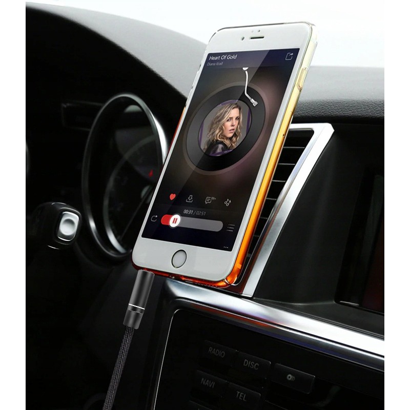 Cavo audio 3,5mm nylon AUX mini jack 95cm megamix.sk