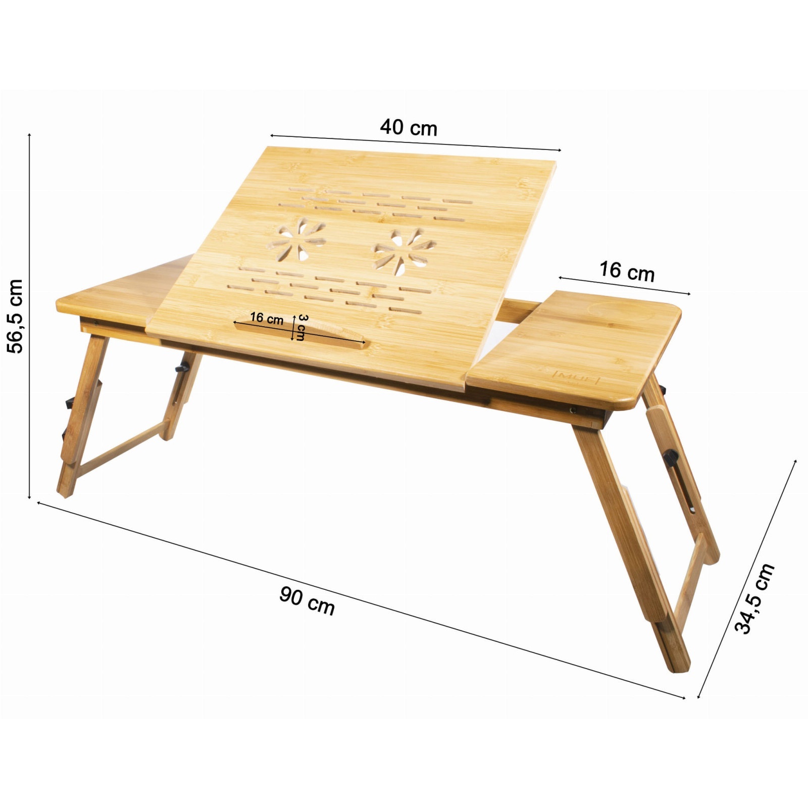 tavolino porta notebook in bambù XL 90x34x56cm megamix.sk