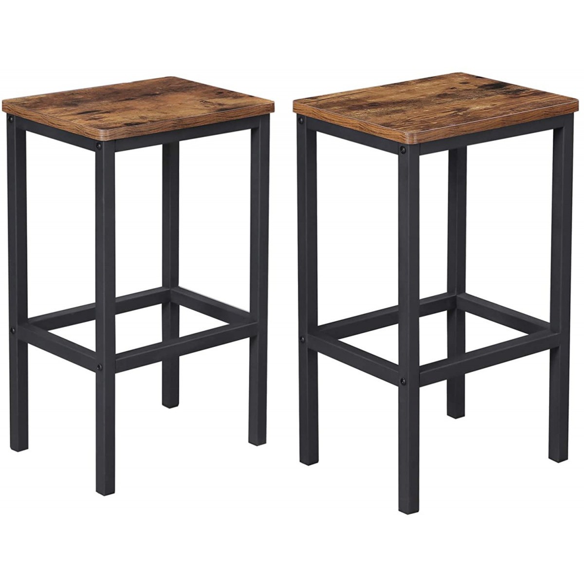 sgabelli da bar 2pz 40x30x65cm legno marrone metallo megamix.sk