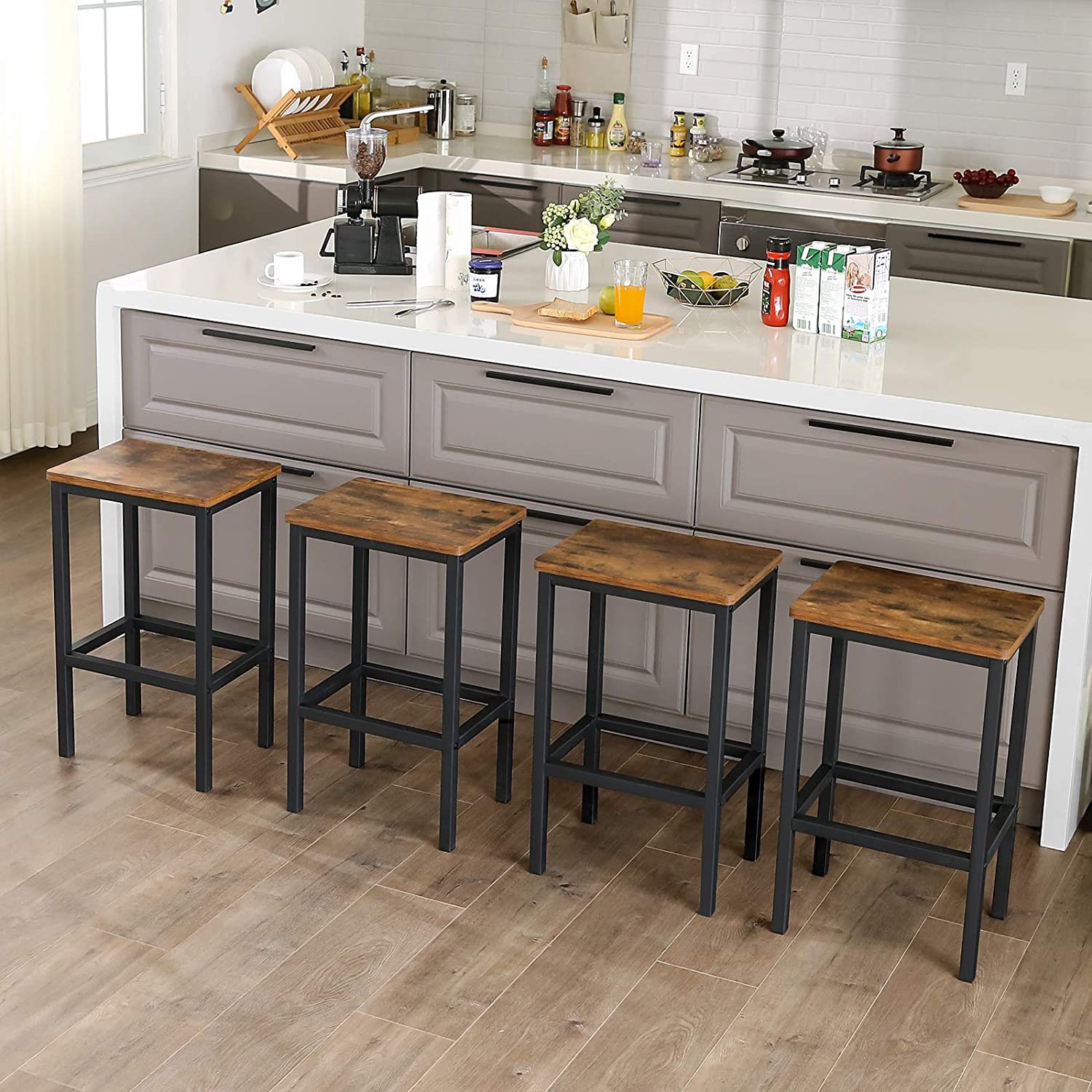 sgabelli da bar 2pz 40x30x65cm legno marrone metallo megamix.sk