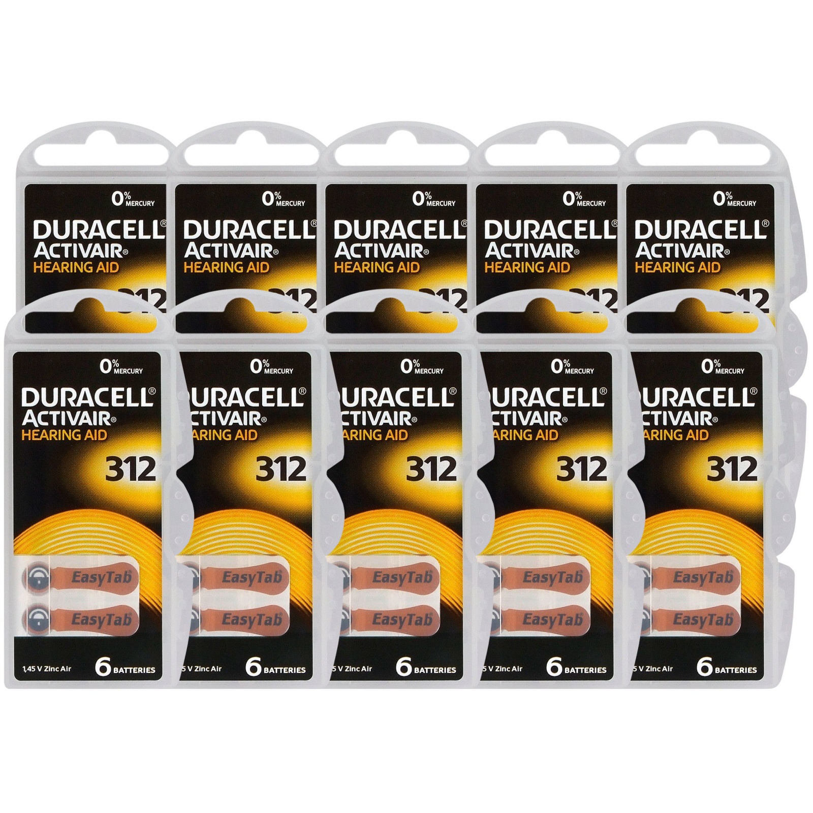 batterie per apparecchi acustici 60pz Duracell DA312/6C megamix.sk