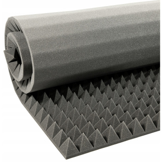 Schiuma acustica fonoassorbente PIRAMIDE 40mm 200x100cm senza colla ignifuga