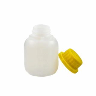 Bottiglia 100ml HDPE e tappo giallo con chiusura