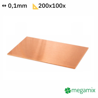 Lamina di rame 200x100x0,1 mm