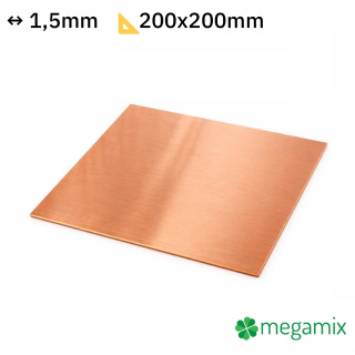 Lamina di rame 200x200x1,5 mm