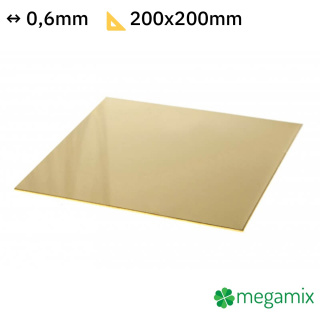Lamiera di ottone 200x200x0,6mm