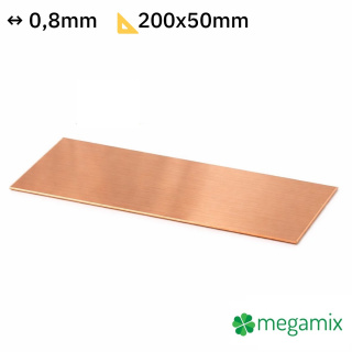 Lamina di rame 200x50x0,8 mm