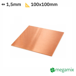 Lamina di rame 100x100x1,5 mm