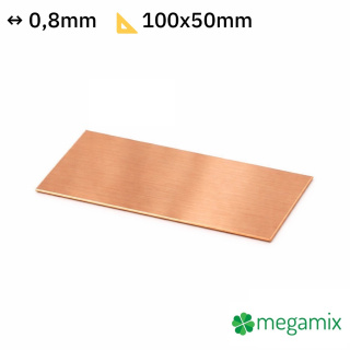 Lamina di rame 100x50x0,8 mm