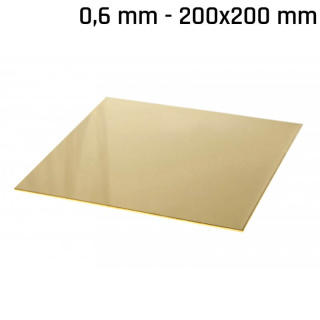 Lamiera di ottone 200x200x0,6mm