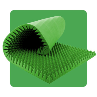 Pannello acustico schiuma Piramide 200×100 cm 8 cm verde scuro