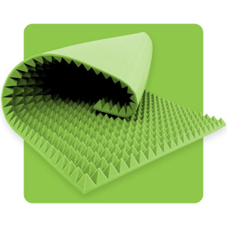 Pannello acustico in schiuma Piramide 200×100 cm 5 cm verde chiaro
