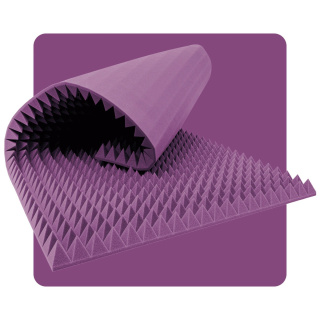 Pannello acustico in schiuma Piramide 200×100 cm 7 cm viola