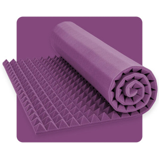 Pannello acustico in schiuma Piramide 200×100 cm 6 cm viola