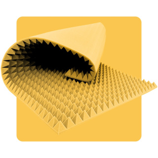 Pannello acustico in schiuma Piramide 200×100 cm 8 cm giallo