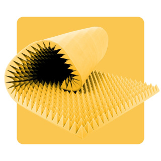 Pannello acustico in schiuma Piramide 200×100 cm 6 cm giallo