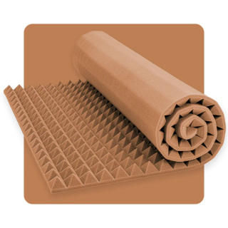 Pannello acustico schiuma Piramide 200×100 cm 4 cm marrone