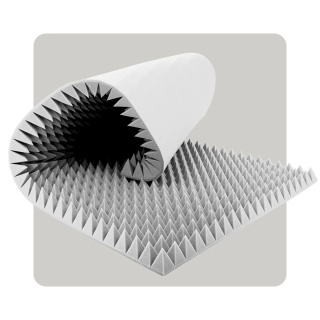 Pannello acustico in schiuma Piramide 200×100 cm 7 cm grigio chiaro