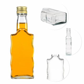 Bottiglia di vetro 200ml 18cm WAVE