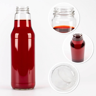 Bottiglia di vetro 750ml 25cm SOK con tappo