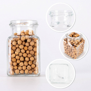 Contenitore di vetro barattolo 150ml 9cm con coperchio