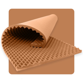 Pannello acustico in schiuma ONDE 200×100 cm 3 cm marrone