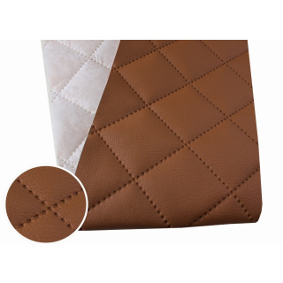 Pelle ecologica trapuntata marrone tessuto per tappezzeria 140x50cm