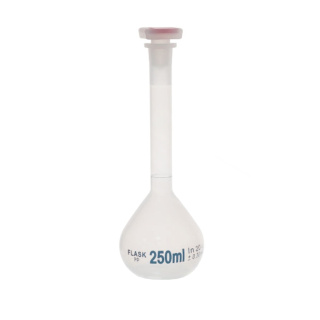 Beuta graduata da PP con tappo in vetro 10/19, classe B – 25 ml, ISO 384