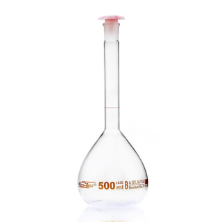 Becher graduato in vetro, 500 ml, classe B, scala marrone, giunto smerigliato 19/26