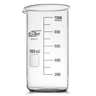 Becher alto con beccuccio, 600 ml, vetro borosilicato (BORO 3.3), ISO 3819, DIN 12331