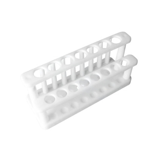 Porta provette a due file in PP, 7 posti 21,5 mm e 8 posti 17,5 mm, con perni – da laboratorio