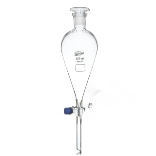 Imbuto separatore conico Squibb, 30 ml, smerigliatura 14/23, rubinetto in vetro, vetro borosilicato (BORO 3.3)
