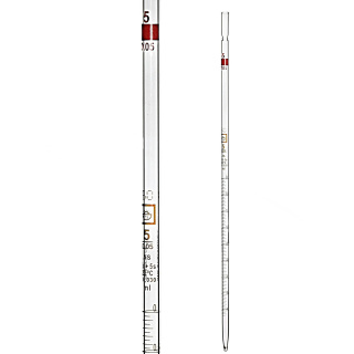 Pipetta multicanale, 2 ml (0,01 ml), classe AS, scala marrone, con certificato