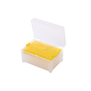 Supporto per punte per pipette AB TIP BOX, 2–200 µl, giallo – 96 posti