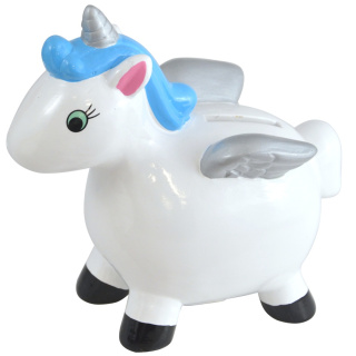 Salvadanaio in ceramica Unicorn vari colori