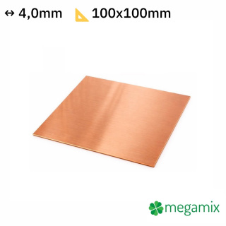 Lamina di rame 100x100x4,0 mm