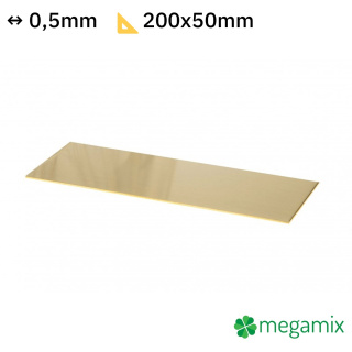 Lamina in ottone 200x50x0,5mm
