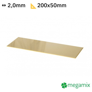 Lamiera di ottone 200x50x2,0mm