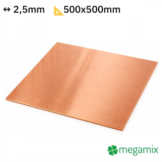 Lamina di rame 500x500x2,5 mm
