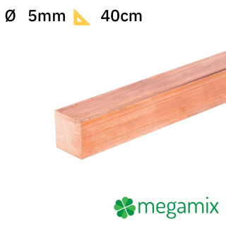 Barra quadra piena in rame 05x05mm 40cm