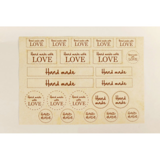 Set di adesivi HAND MADE WITH LOVE 23 pezzi