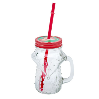 Set di bicchieri con cannuccia e coperchio Fox 450 ml 6 pz