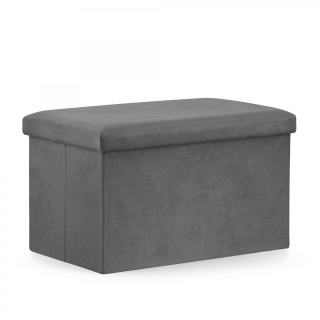 Sedile pieghevole con vano portaoggetti XL 38x61x38cm velluto grigio