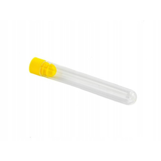 Provetta PS 13x100mm con tappo giallo 50 pezzi