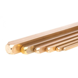 Barra quadrata ottone 1m 6x6mm asta metallica