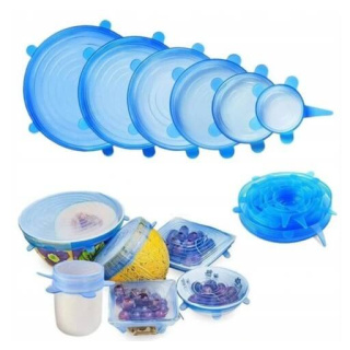 Coperchi universali in silicone per alimenti 6 pezzi